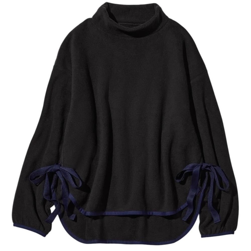 Uniqlo White Mountaineering Fleece Oversized Mock Neck Pullover Black XXS NWT